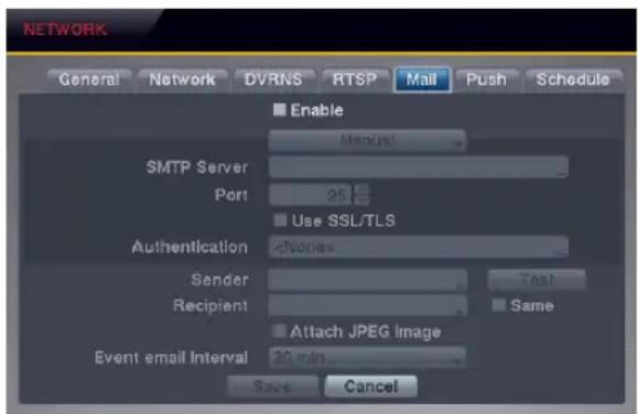 REVO R4D1EB3ECMB-1T - Mail Settings (NETWORK → Mail Tab) - 1