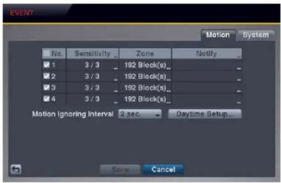 REVO R4D1EB3ECMB-1T - Motion Event Settings (EVENT → Motion Tab) - 1