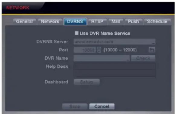 REVO R4D1EB3ECMB-1T - DVRNS Settings (NETWORK → DVRNS Tab) - 1