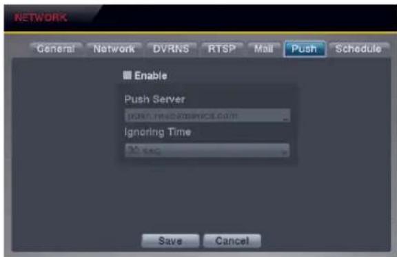 REVO R4D1EB3ECMB-1T - Push Settings (NETWORK → Push Tab) - 1