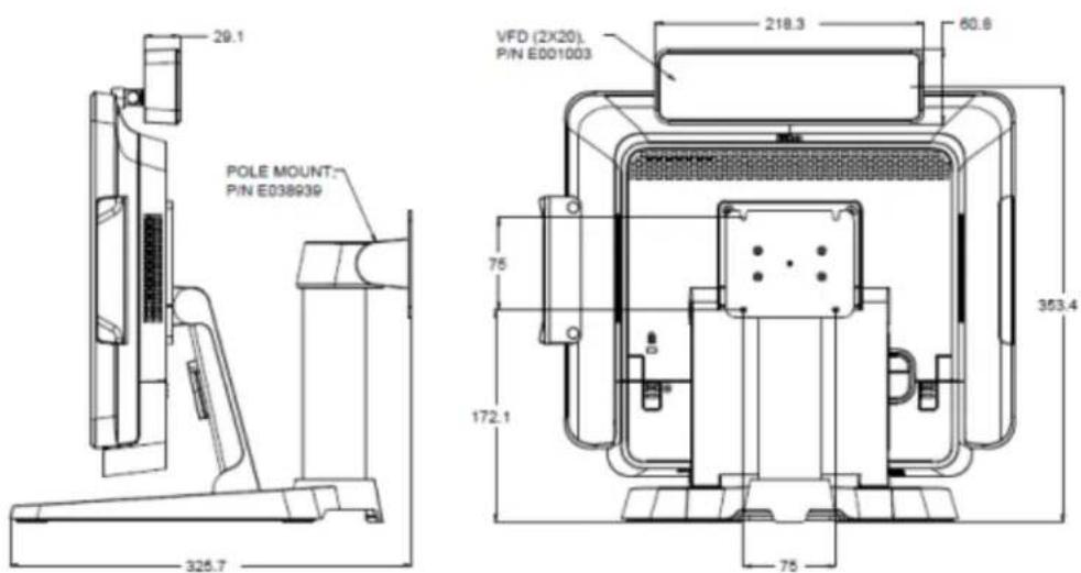 ELO X7-15 - POLE MOUNT STAND allocation on X-Series - 1