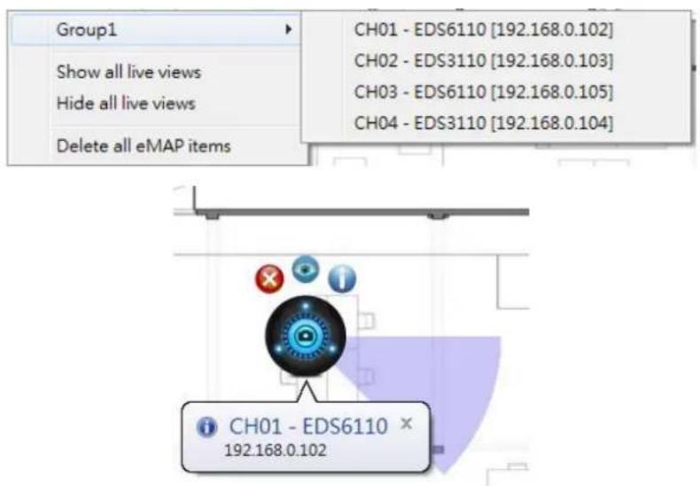 Group1 Show all live views Hide all live views Delete all eMAP items CH01 - EDS6110 [192.168.0.102] CH02 - EDS3110 [192.168.0.103] CH03 - EDS6110 [192.168.0.105] CH04 - EDS3110 [192.168.0.104] CH01 - EDS6110 × 192.168.0.102