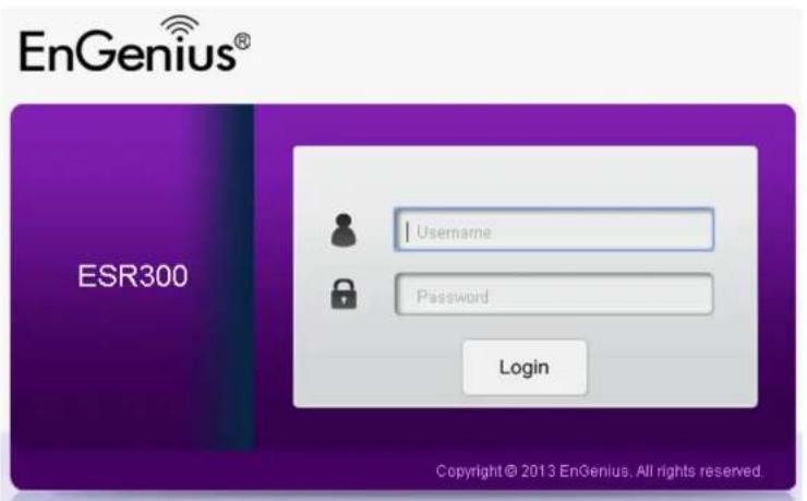 EnGenius® ESR300 Username Password Login Copyright © 2013 EnGenius. All rights reserved.