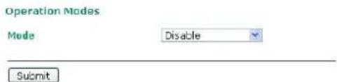 Operation Modes Mode Disable Submit