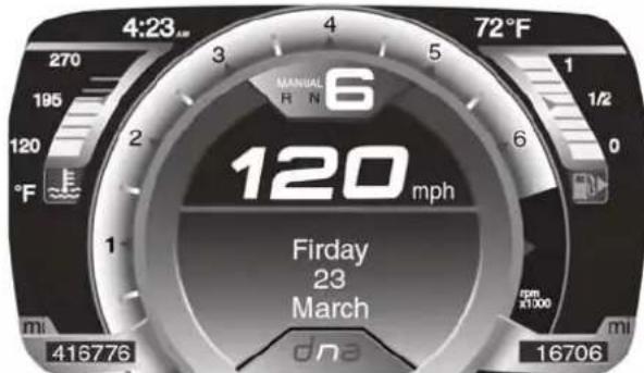 4:23 am 270 195 120 °F 6 72°F 1 1/2 0 120 mph Firday 23 March mi 416776 rpm x1000 mi 16706 dna