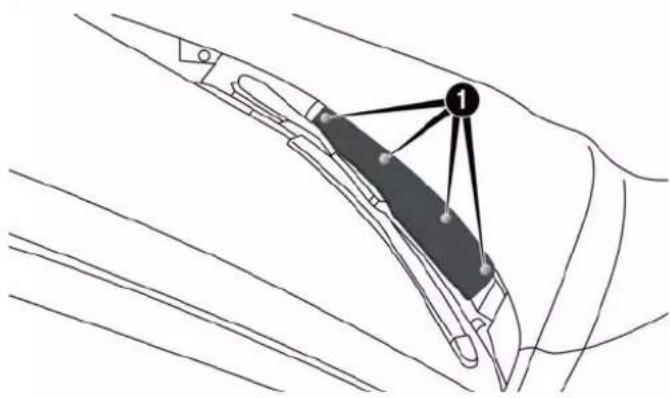 Technical diagram showing a mechanical component with labeled connection point 1