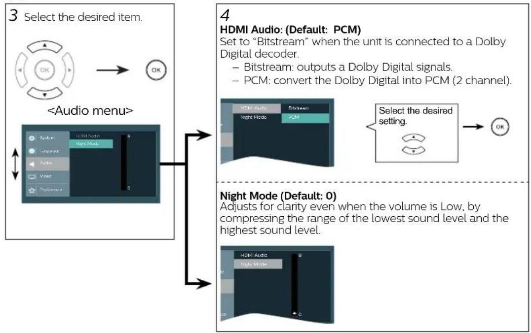 PHILIPS DVP2902 - Audio settings - 1
