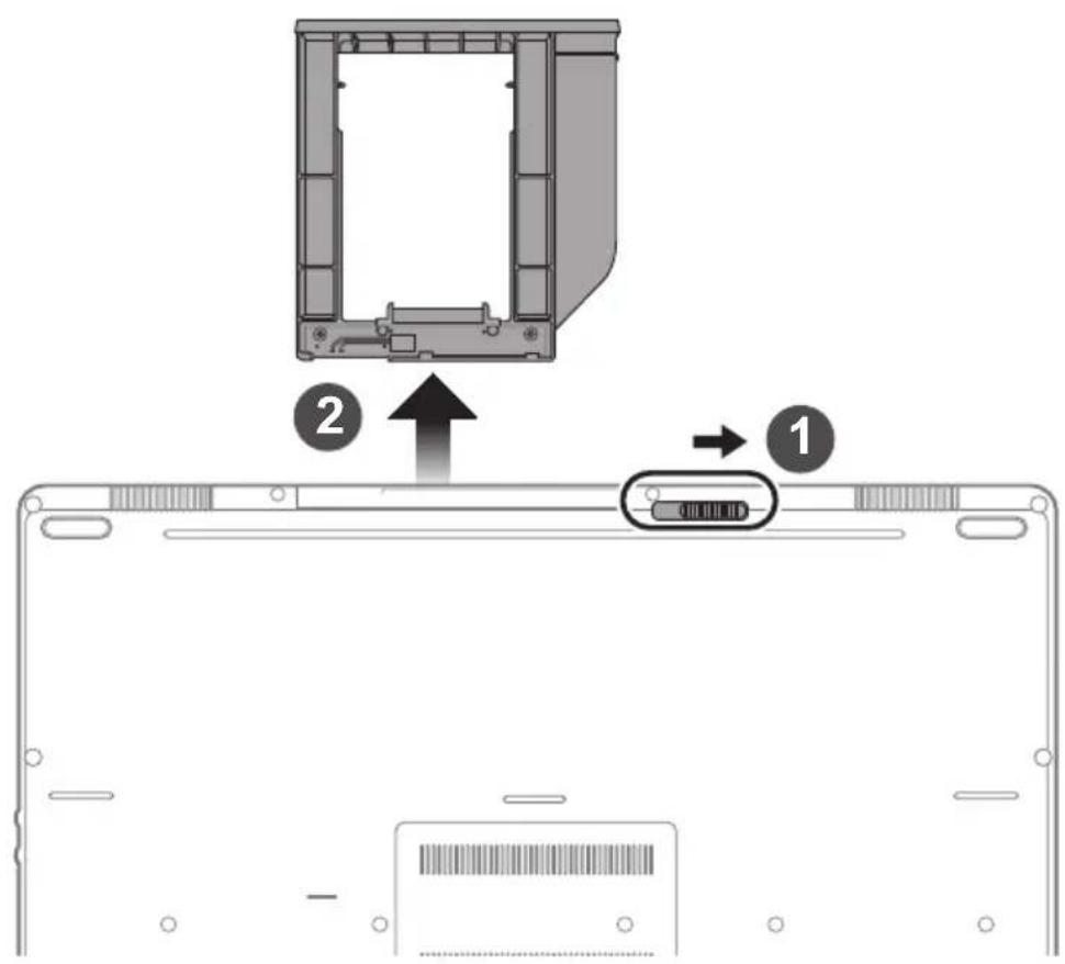 Diagram showing a device component with labeled parts, including a highlighted section and numbered annotations.