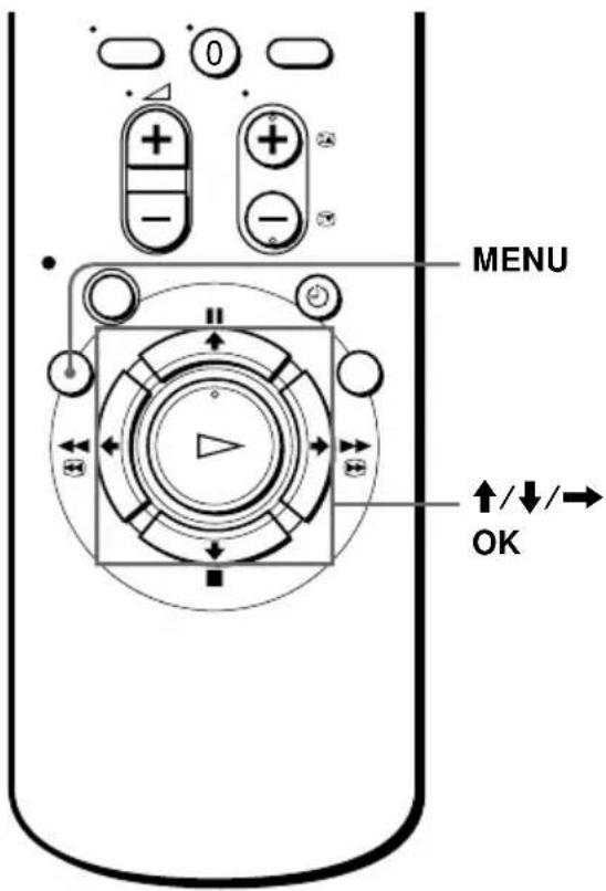 MENU ↑/↓/→ OK