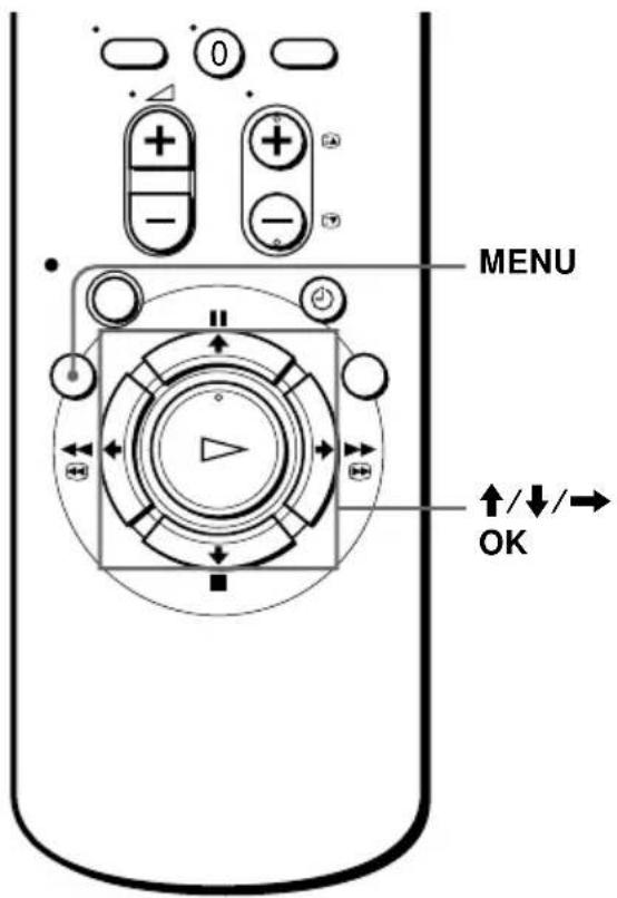 MENU ↑/↓/→ OK