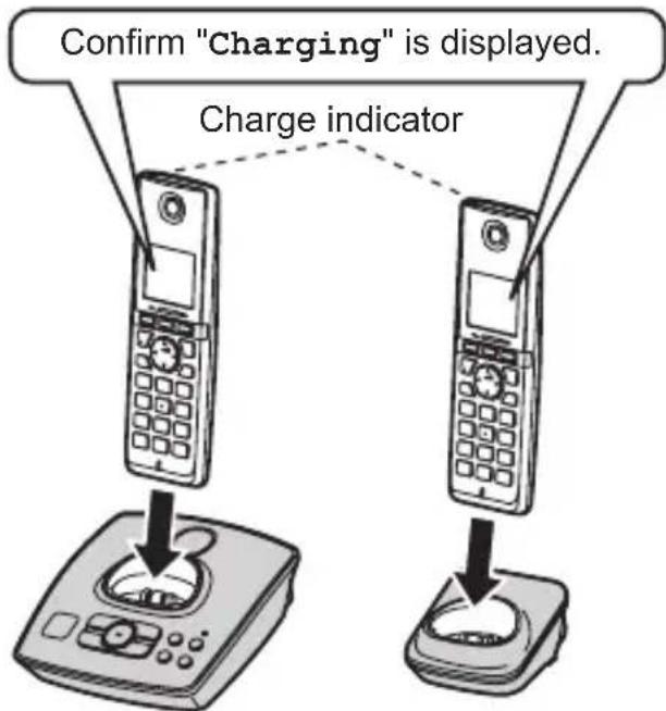 Confirm "Charging" is displayed. Charge indicator