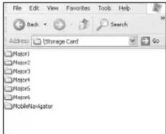 File Edit View Favorites Tools Help Back Search Address Storage Card Go Major1 Major2 Major3 Major4 Major5 Major6 MobileNavigator