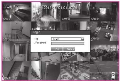 2013-01-01 01:10:25 CAM 01 CAM 02 CAM 03 CAM 04 CAM 05 CAM 06 CAM 07 CAM 08 CAM 09 CAM 10 CAM 11 CAM 12 CAM 13 CAM 14 CAM 15 Login - ID admin Password OK Cancel