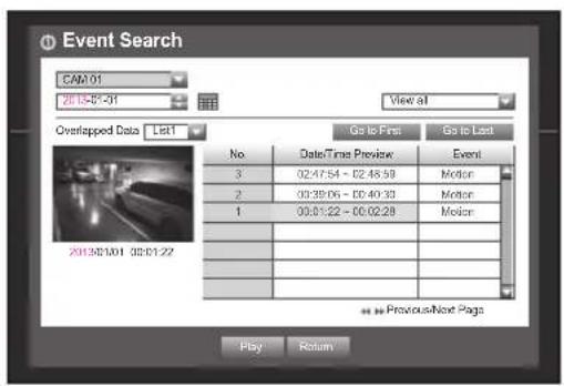 SAMSUNG SDH-P5080 - Event Search - 1