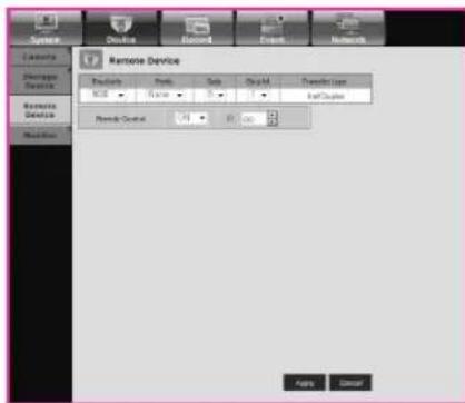 Remote Device Productivity Size Size Output Remote Control Output Cancel