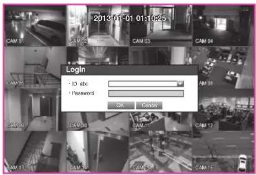2013-01-01 01:10:25 LogIn ID abc Password OK Cancel
