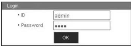 Login • ID admin • Password ***** OK