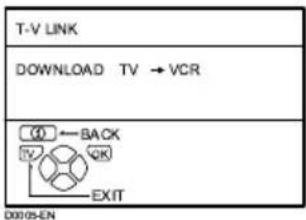 T-V LINK DOWNLOAD TV → VCR ① BACK TV QK EXIT D0005-EN