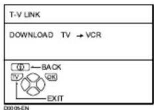 T-V LINK DOWNLOAD TV → VCR ① BACK ② EXIT D00105-EN