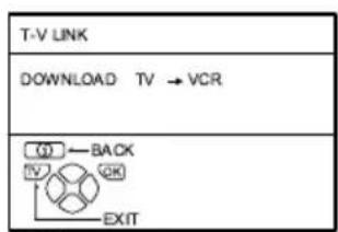 T-V LINK DOWNLOAD TV → VCR BACK EXIT