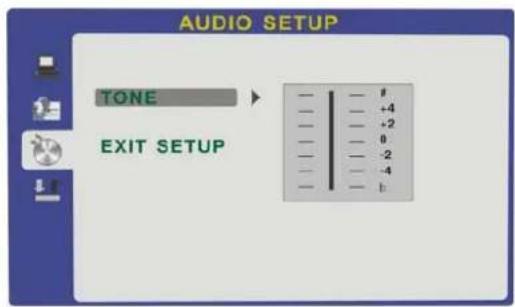 AUDIO SETUP TONE EXIT SETUP