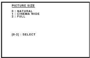 PICTURE SIZE 0 : NATURAL 1 : CINEMA WIDE 2 : FULL [0-2] : SELECT
