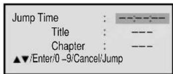 Jump Time : ---- Title : ---- Chapter : ---- ▲▼/Enter/0 -9/Cancel/Jump