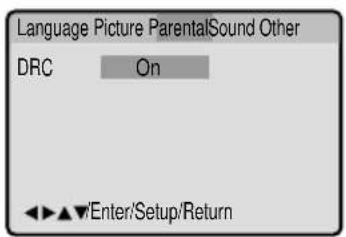 Language Picture Parental Sound Other DRC On Enter/Setup/Return