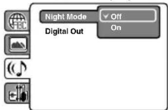 Night Mode Off Digital Out On