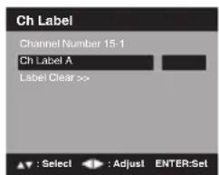 Ch Label Channel Number 15-1 Ch Label A Label Clear >>