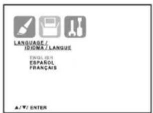 LANGUAGE / IDIOMA/LANGUE ENGLISH ESPAÑOL FRANÇAIS A/V/ ENTER
