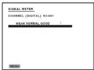 SIGNAL METER CHANNEL (DIGITAL) #2-001 WEAK NORMAL GOOD MENU