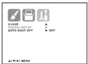 Y-CHIP DIGITAL SETUP AUTO SHUT OFF: OFF ▲/▼/►/ MENU