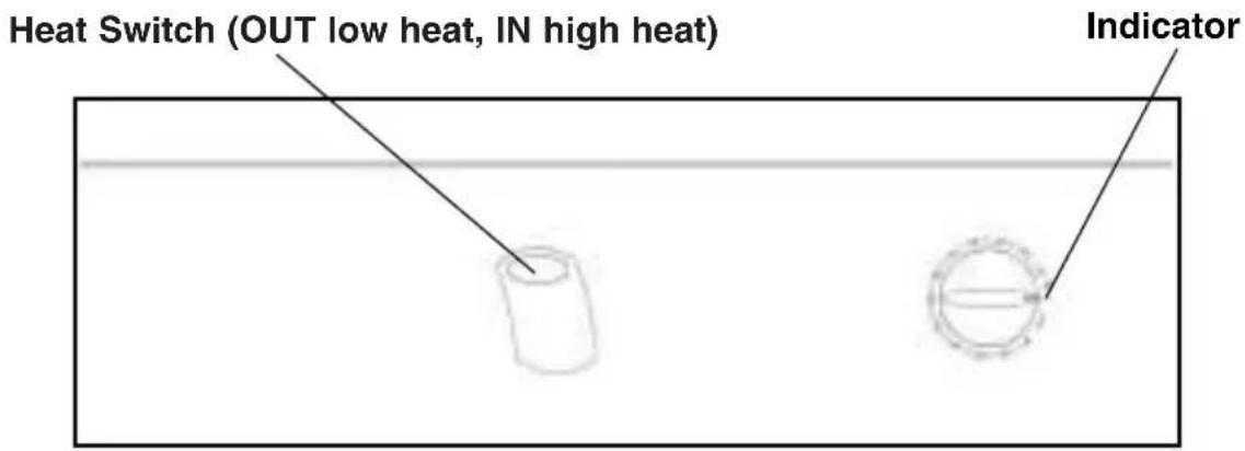 Heat Switch (OUT low heat, IN high heat) Indicator