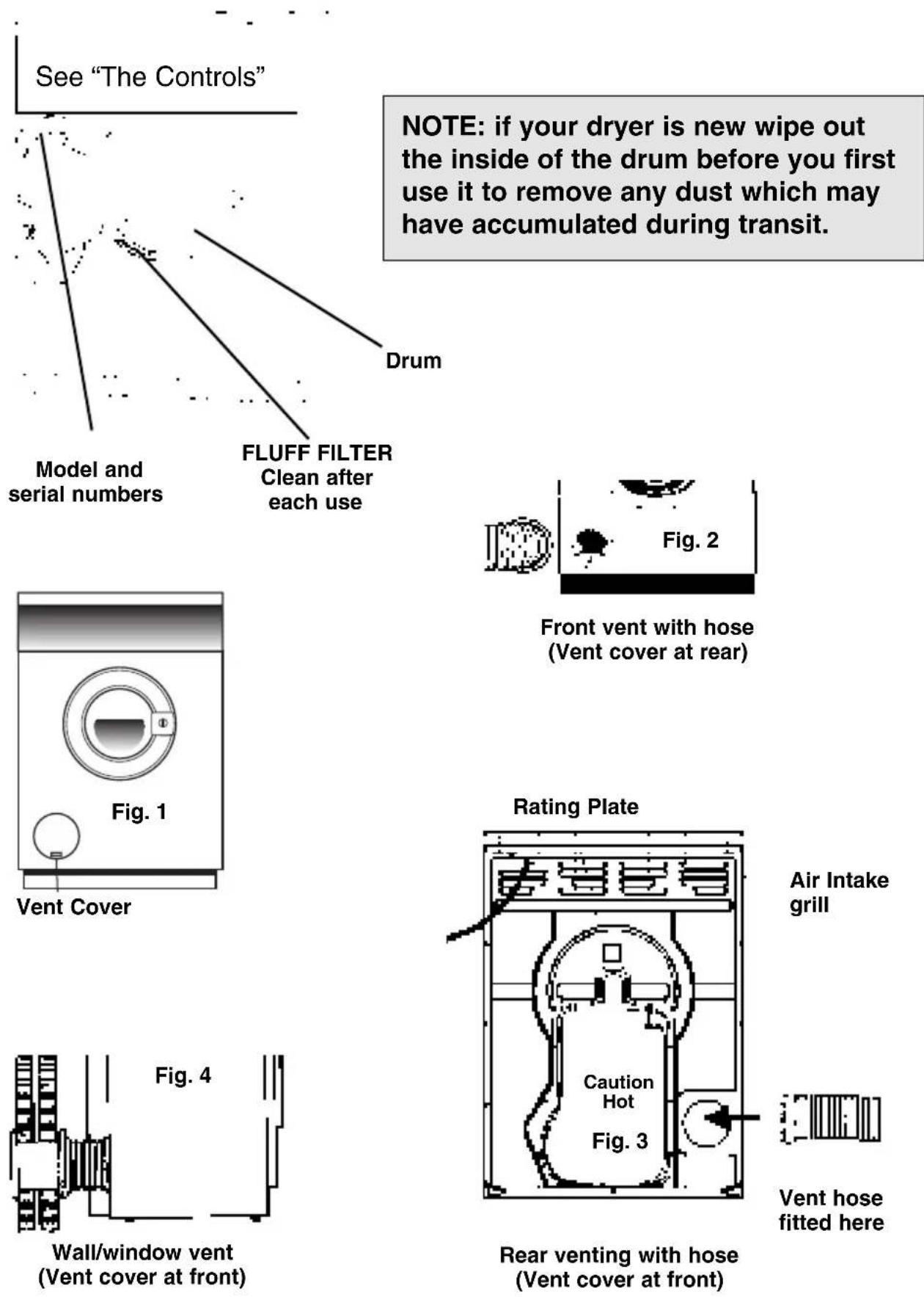 Creda T530 - Features - Get to know the main parts of your dryer - 1