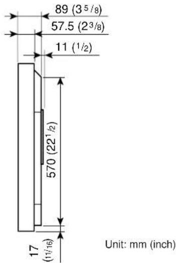 89 (3^5/8) 57.5 (2^3/8) 11 (1/2) 570 (22^1/2) 17 (11/16) Unit: mm (inch)