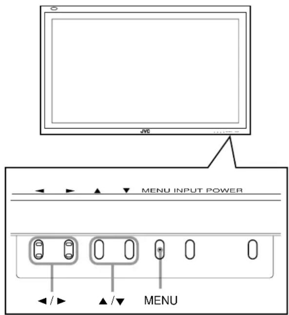 JVC MENU INPUT POWER ◀/▶ ▲/▼ MENU
