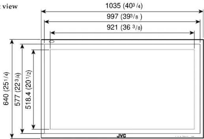 view 1035 (40³/4) 997 (39³/8) 921 (36 ³/8) 640 (25¹/4) 577 (22³/4) 518.4 (20¹/2) JVC