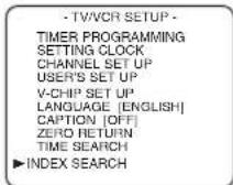 SYLVANIA 6724DF - Select "INDEX SEARCH" - 1