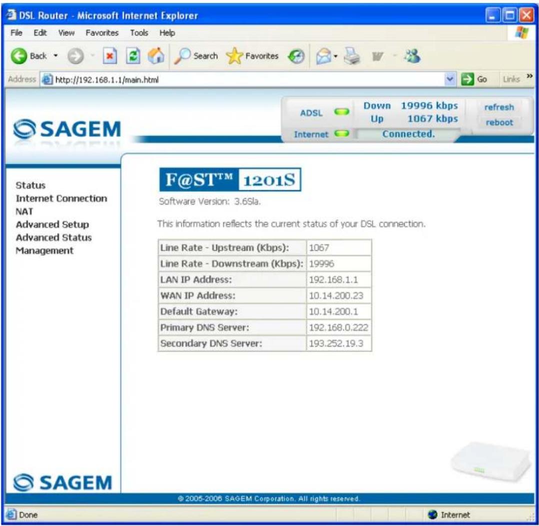 SAGEM Fast 1241 - Accessing the welcome screen - 5