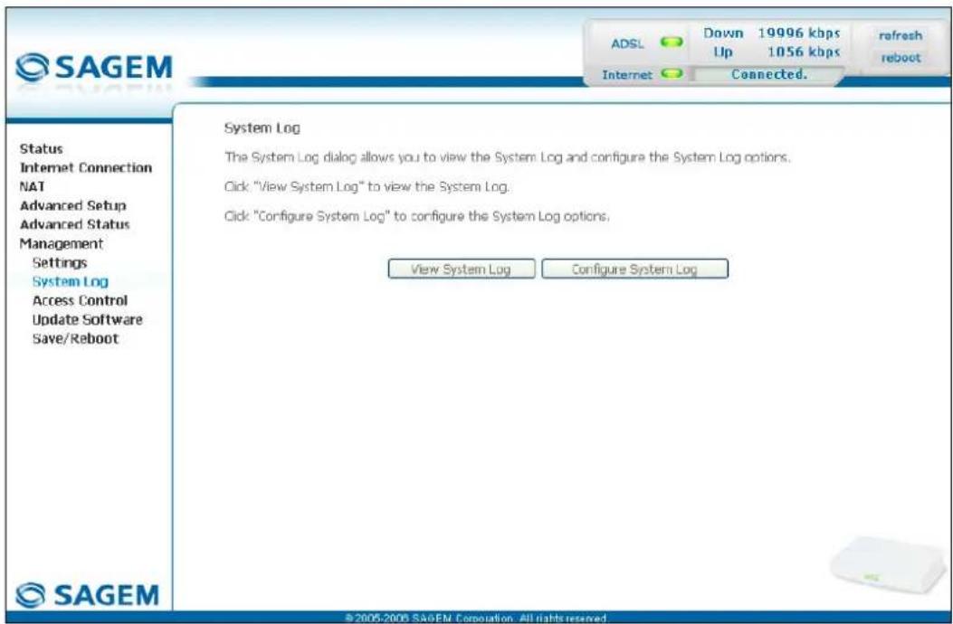SAGEM Fast 1241 - System Log - 1