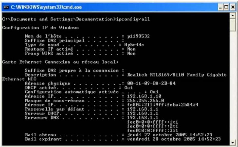 SAGEM Fast 1241 - 3) Data of the DHCP client - 1