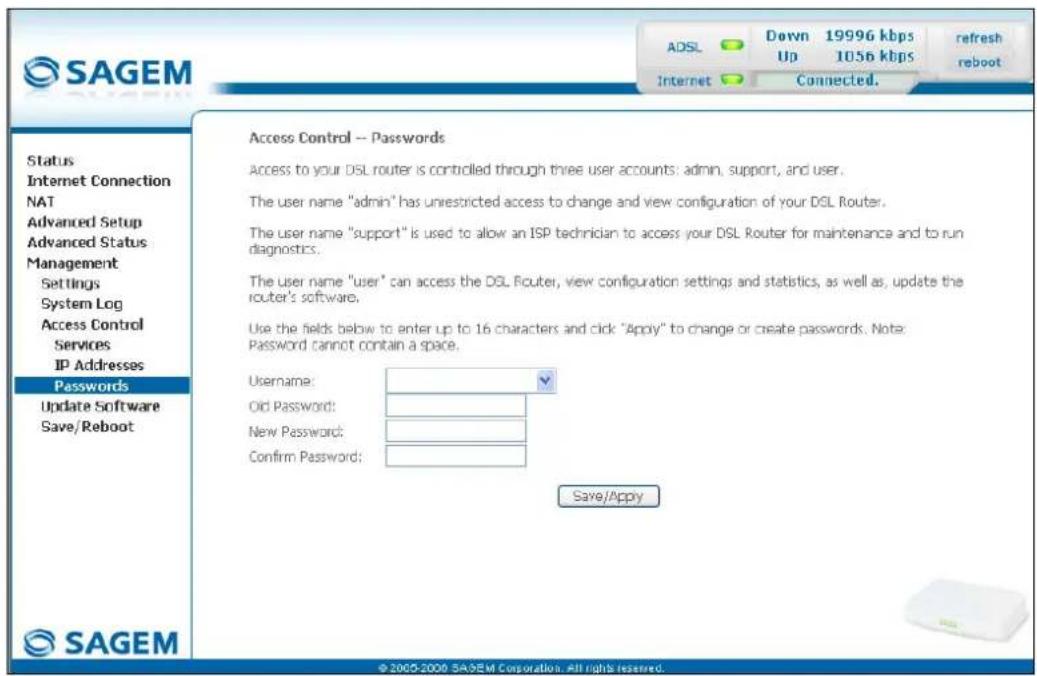 SAGEM Fast 1241 - Passwords - 1