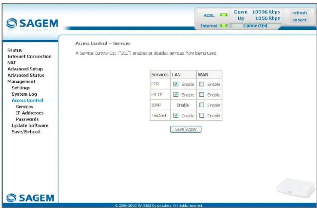 SAGEM Fast 1241 - Services - 1
