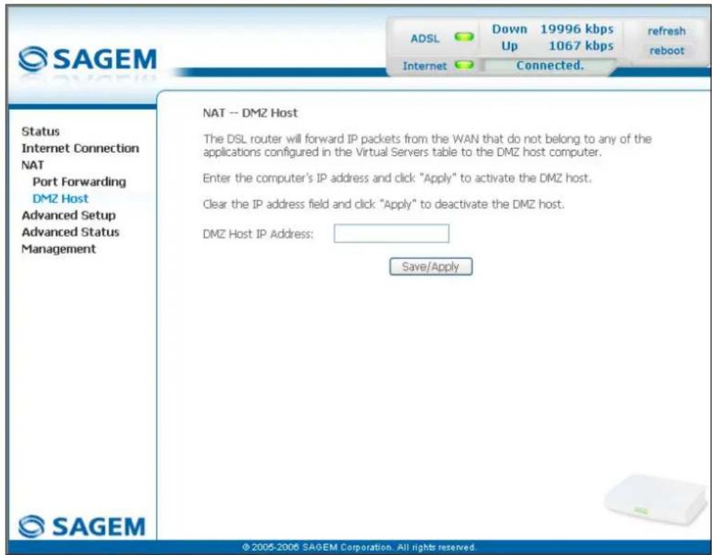 SAGEM Fast 1241 - DMZ Host - 2