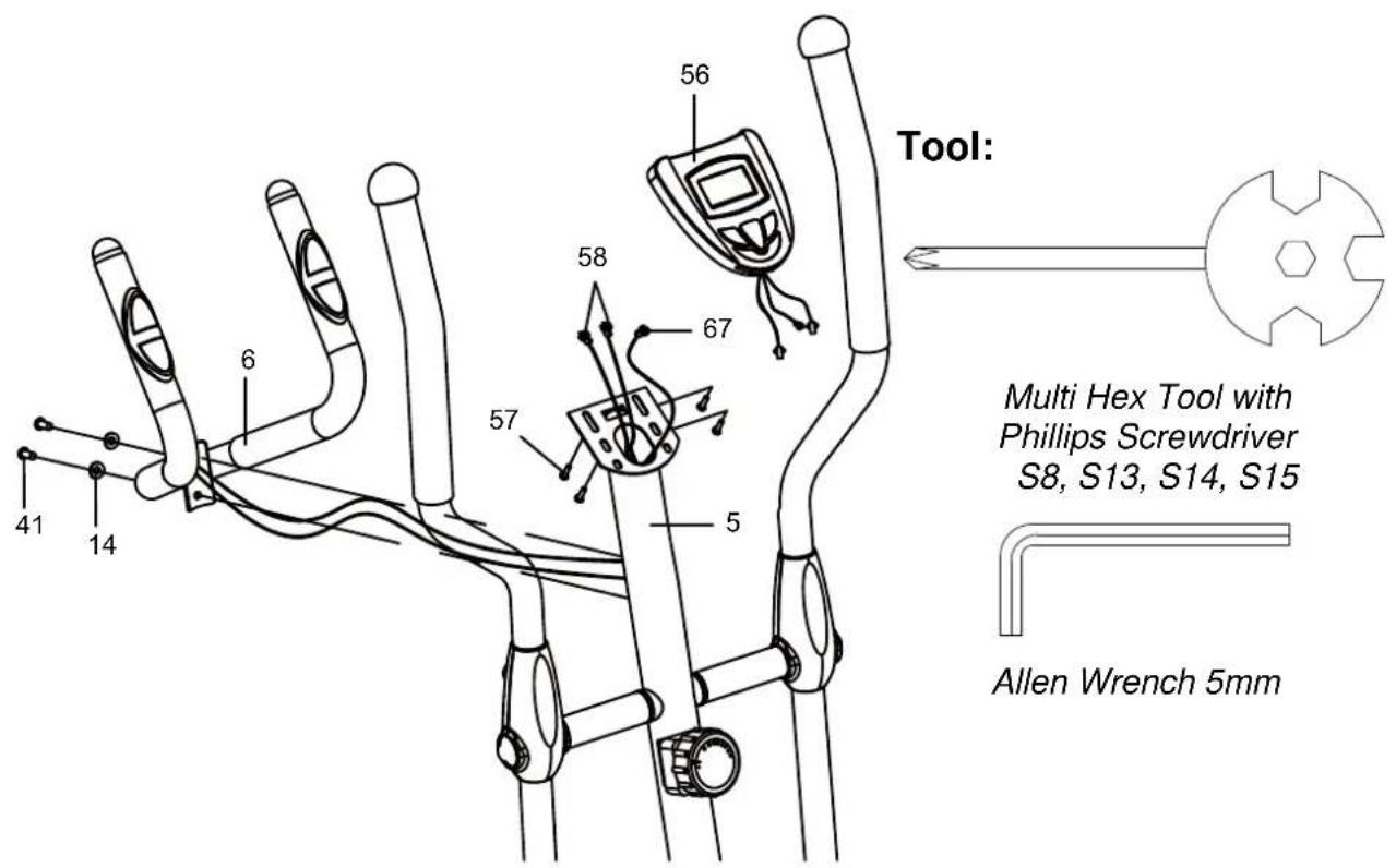 Tool: Multi Hex Tool with Phillips Screwdriver S8, S13, S14, S15 Allen Wrench 5mm