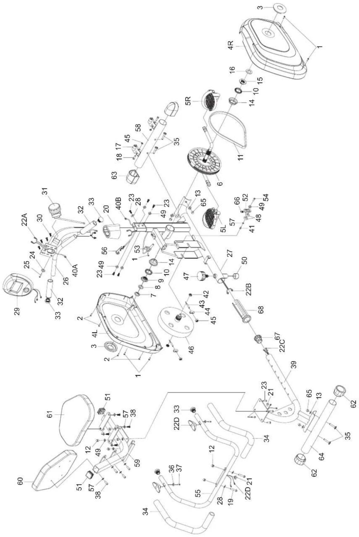 Technical diagram of a mechanical device with numbered components for identification and assembly reference.