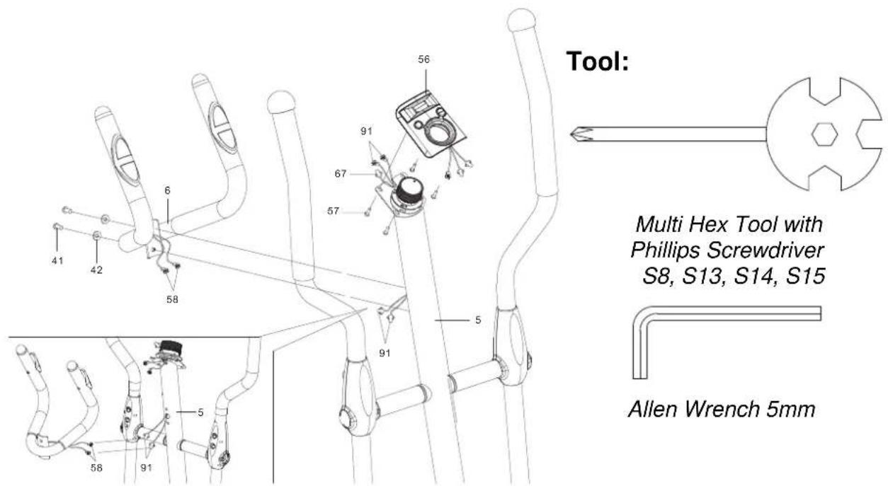 Tool: Multi Hex Tool with Phillips Screwdriver S8, S13, S14, S15 Allen Wrench 5mm