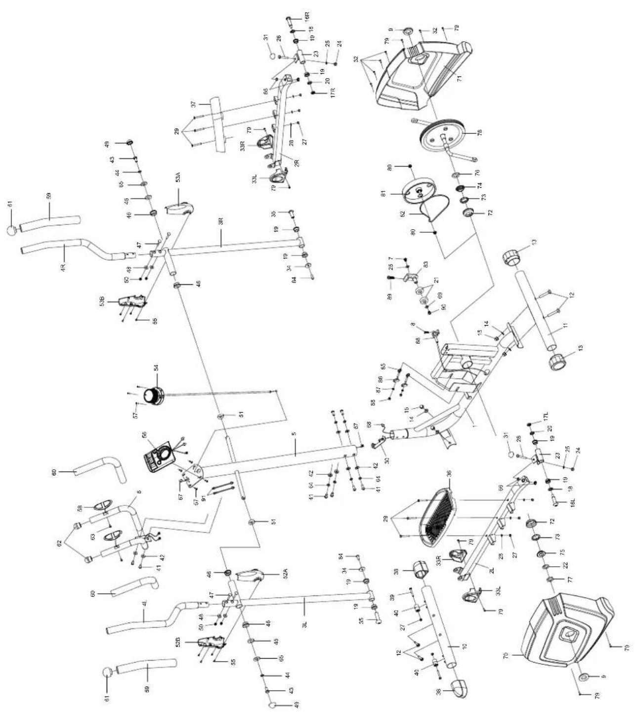 Technical diagram of a mechanical assembly with numbered components and labeled parts
