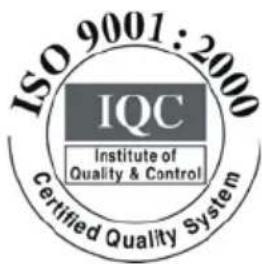 ISO 9001:2000 IQC Institute of Quality & Control Certified Quality System